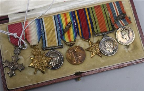 A miniature group of boxed medals